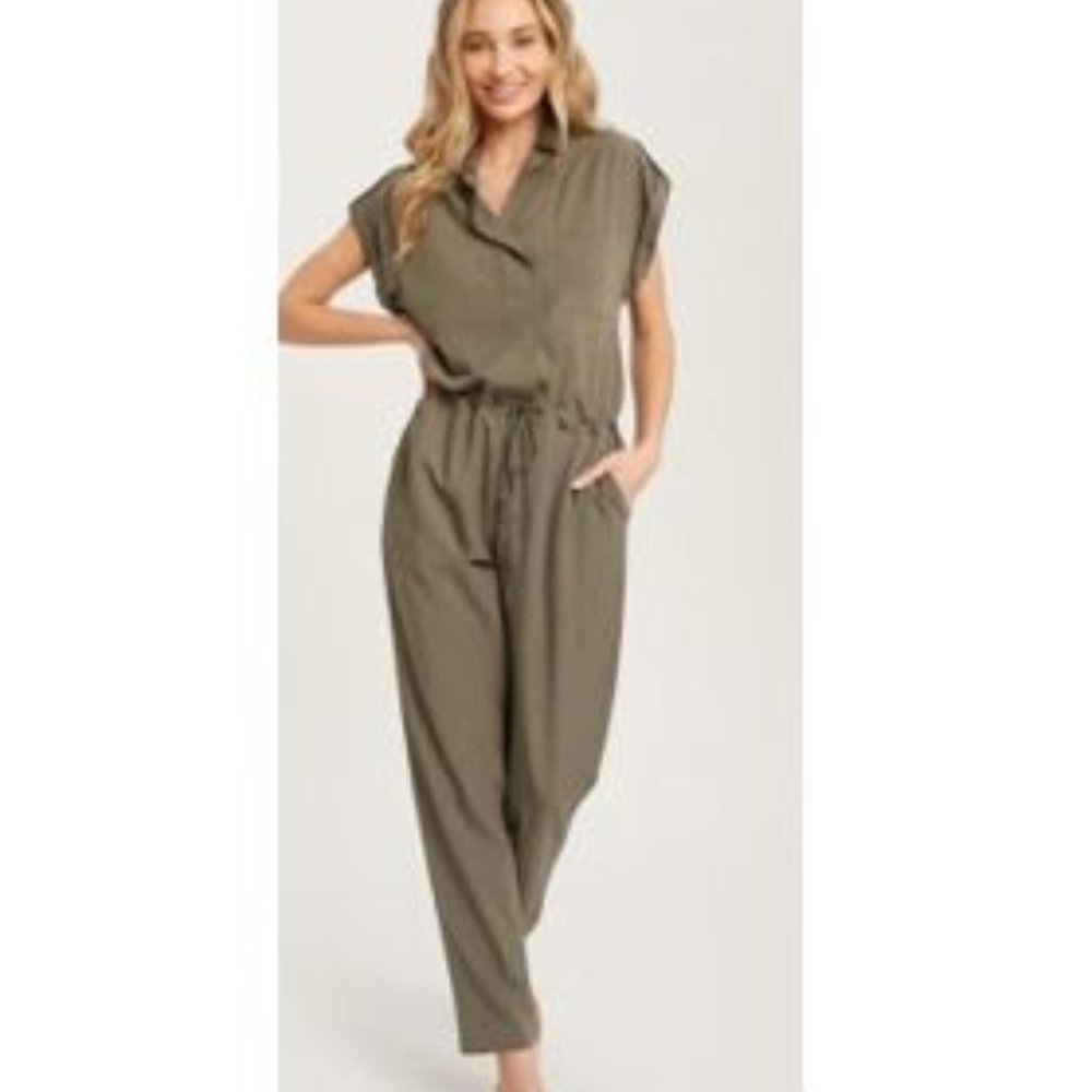Army Green Jumpsuit, Size M
